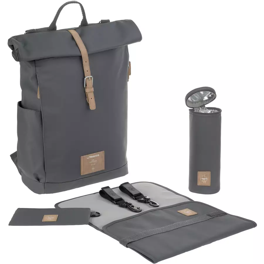 LÄSSIG Wickelrucksack Rolltop Backpack anthrazit