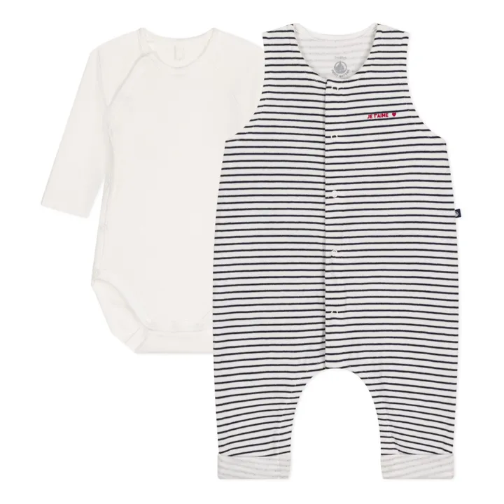 Petit Bateau Ensemble Salopette Macet Tubique | Bleu marine