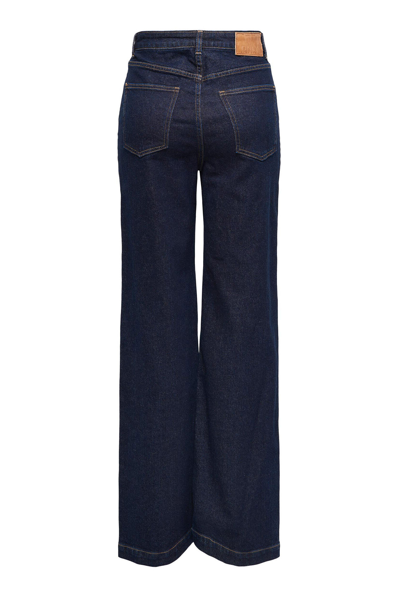 Calça jeans de cintura média e pernas largas