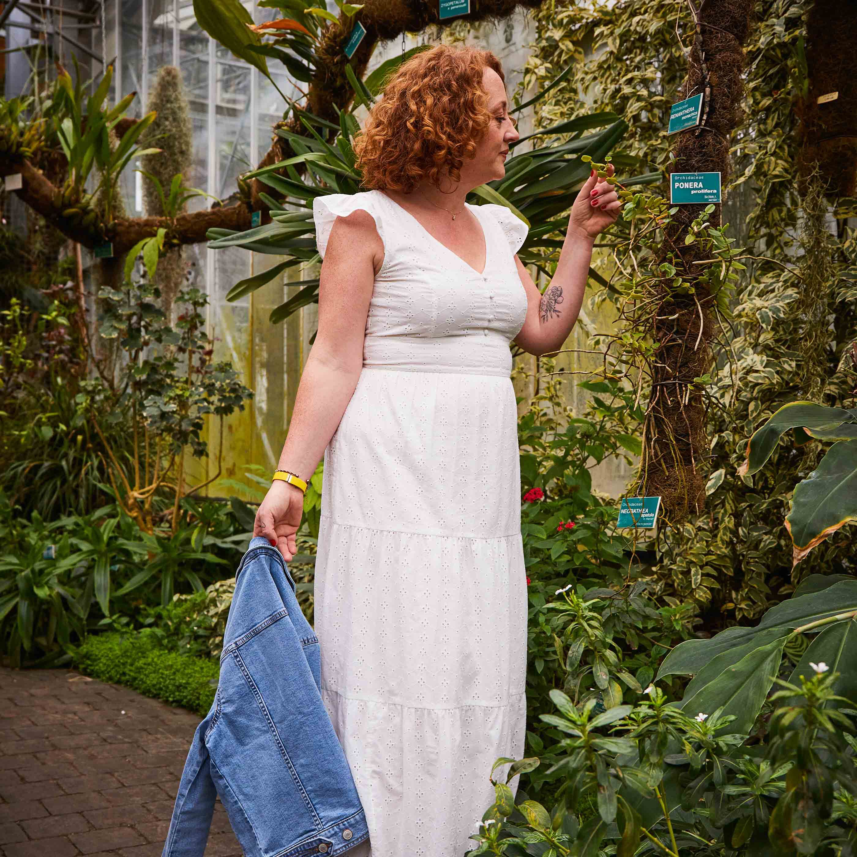 Robe longue brodée - BLANC