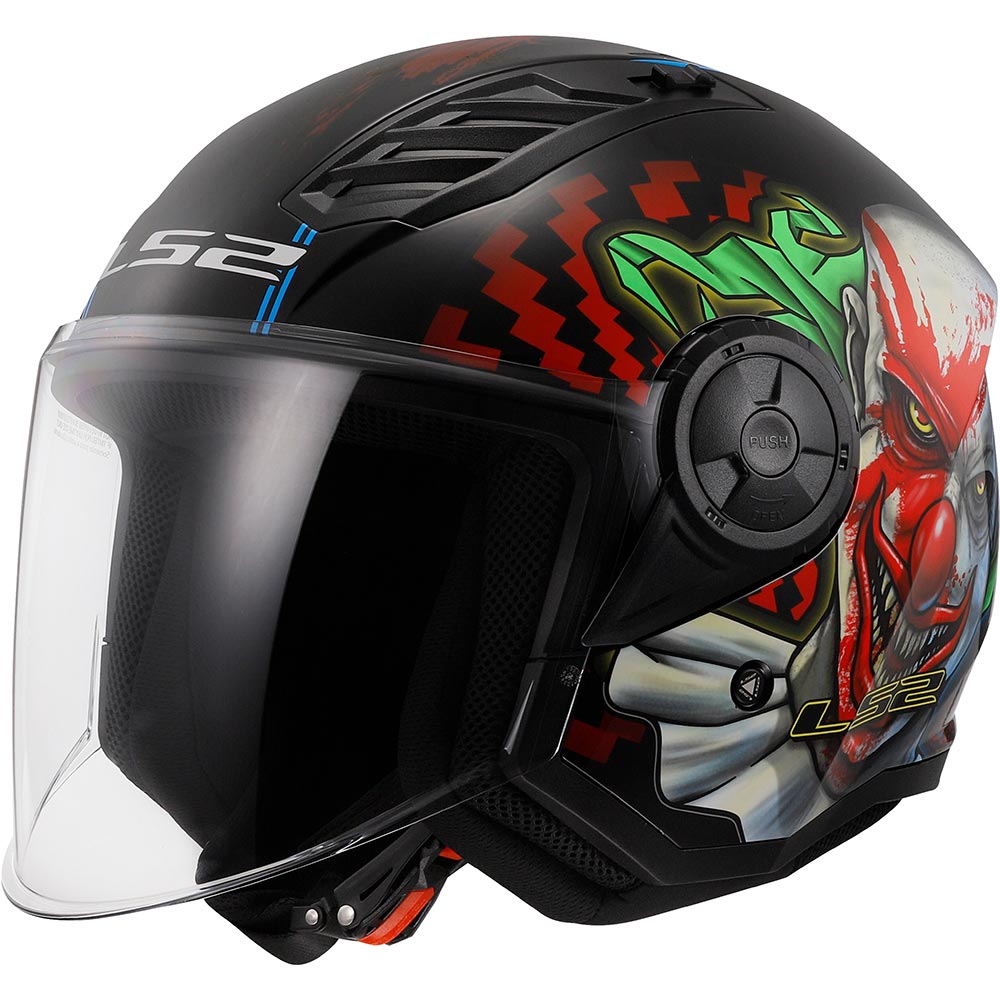 LS2 - Casque OF616 Airflow II Happy Dreams Noir / Rouge / Vert / Brillant