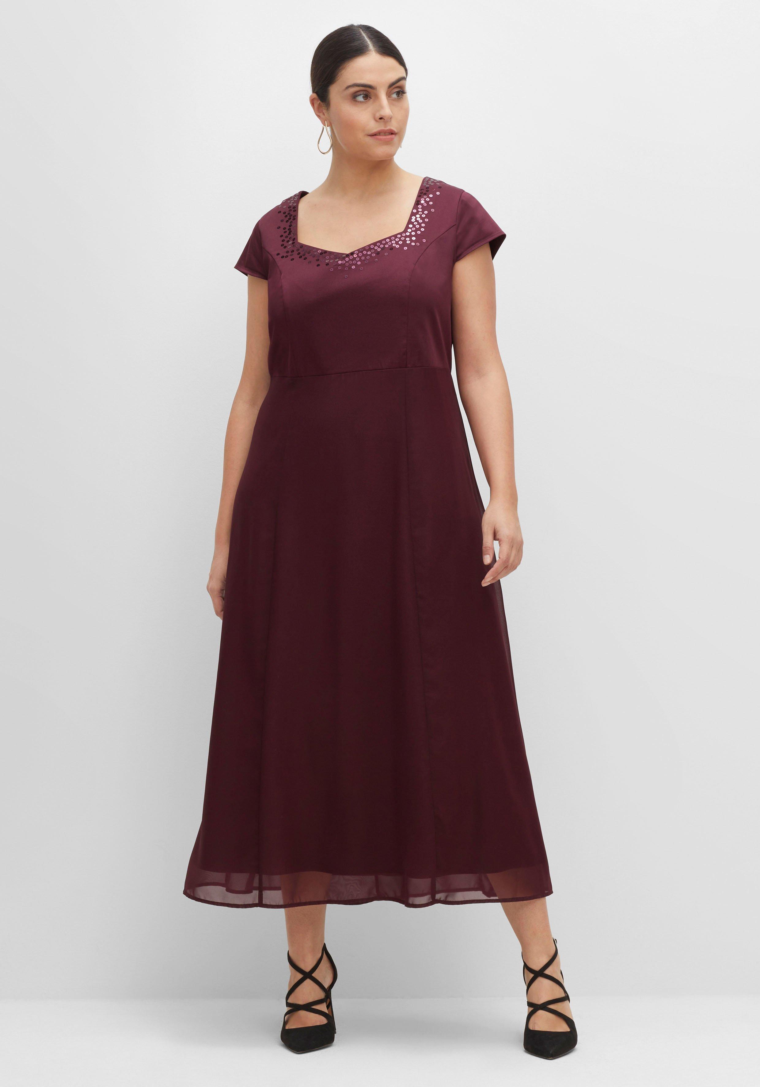 Abendkleid mit Pailletten und Chiffon-Rockteil