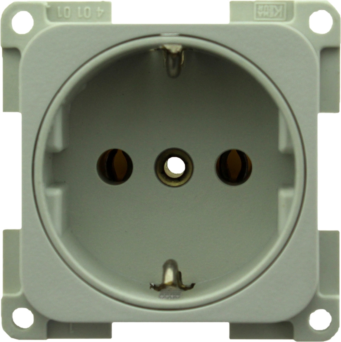 Inprojal System 10.000 Schutzkontaktstecker Steckdose   grau K