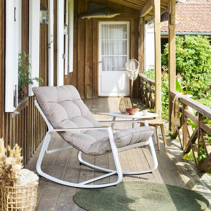 Fauteuil à bascule FELINIO Taupe