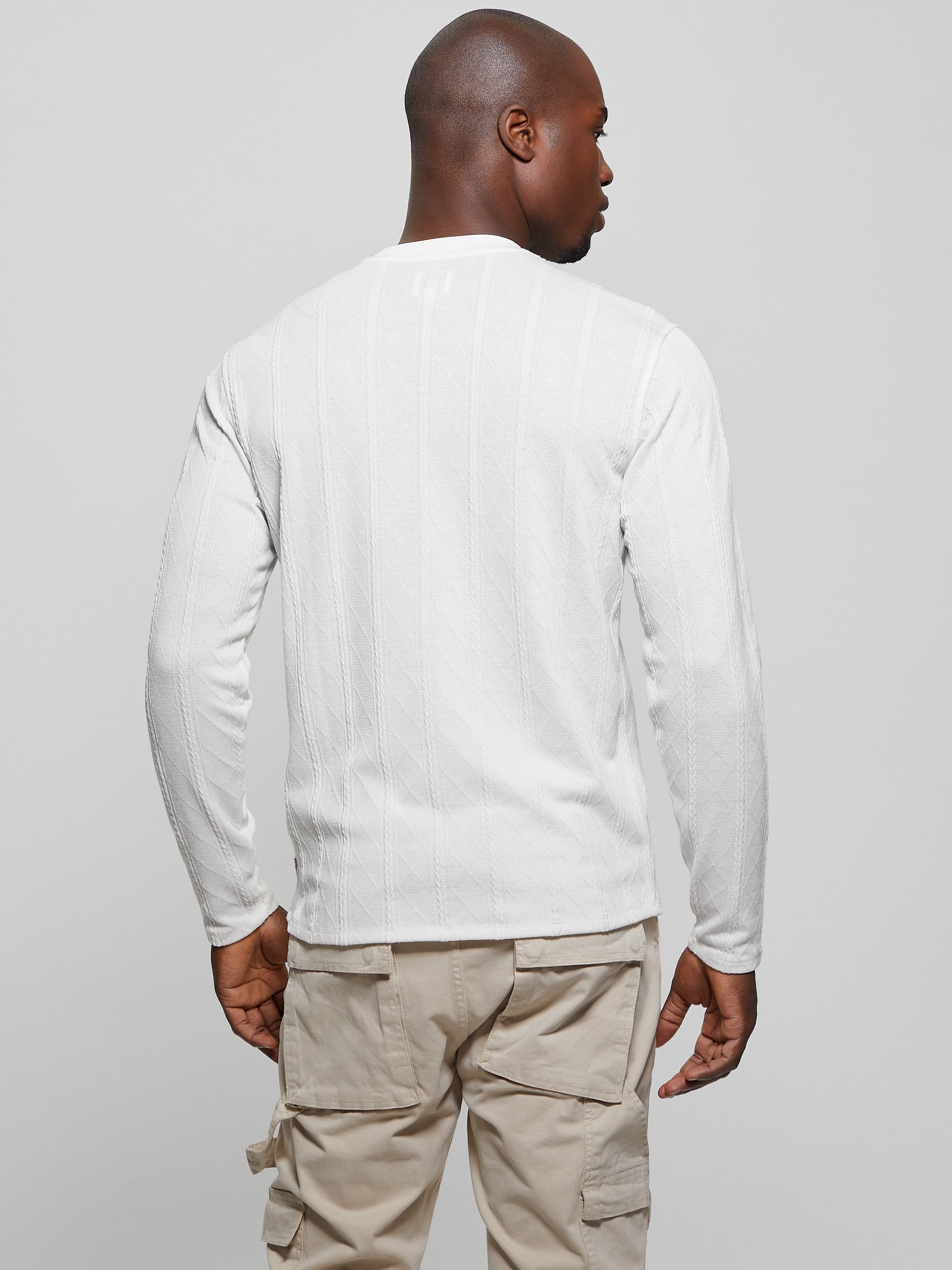 Blusa de manga comprida em malha texturizada