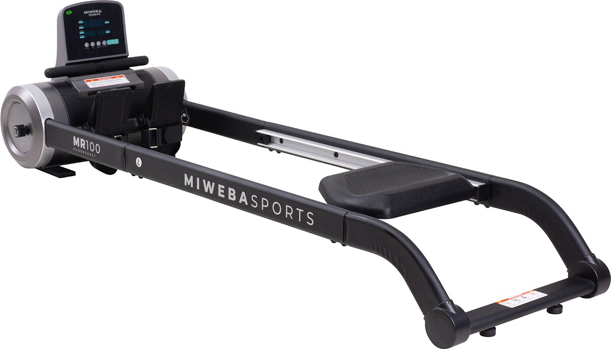 Miweba Sports Rudergerät MR100, Rudermaschine kompakt, Schaumstoff-Sitz, Display, Magnetbremse (Grau)
