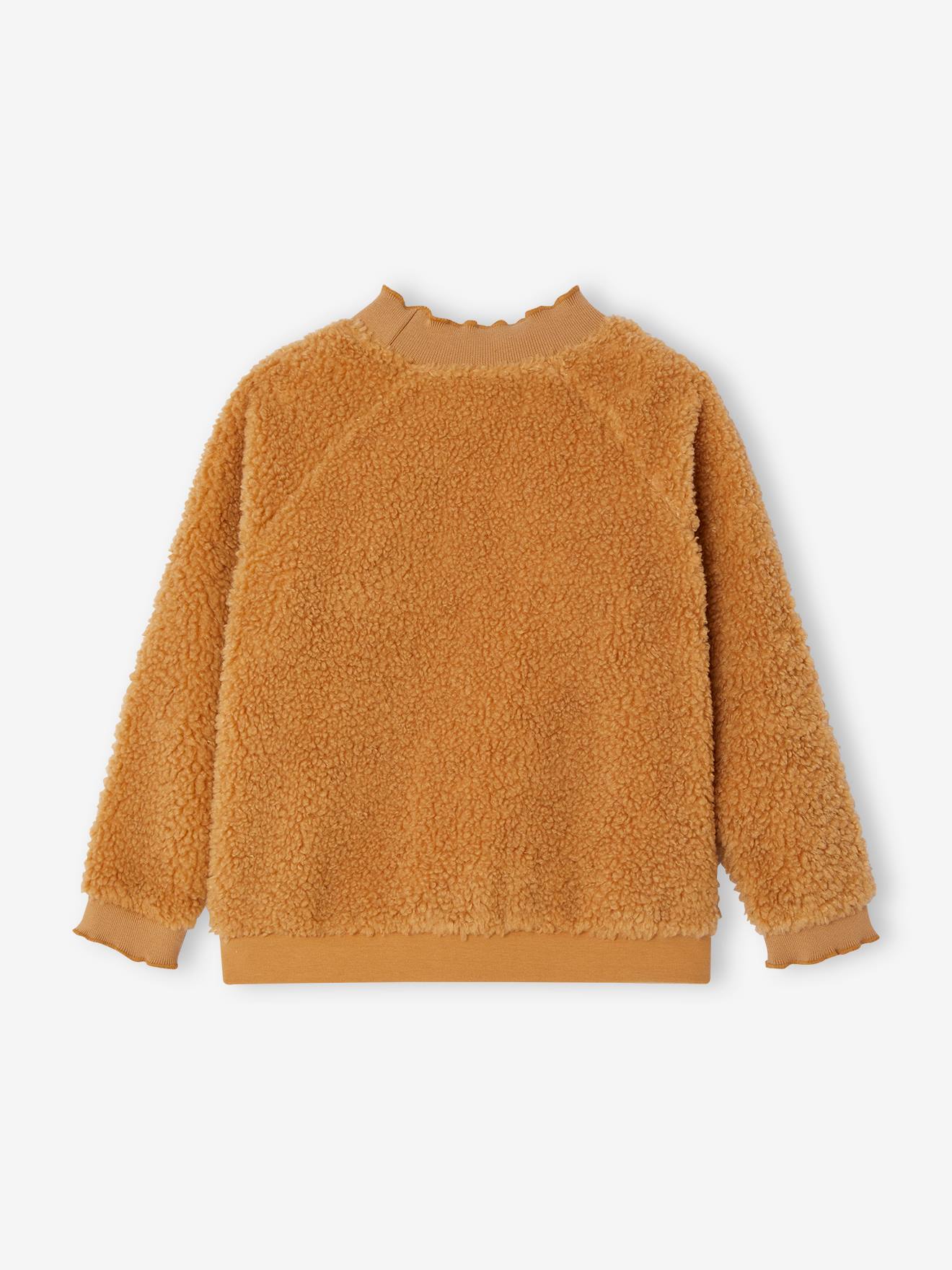 Moletom Sherpa com detalhes sofisticados, estampa Candy Girl