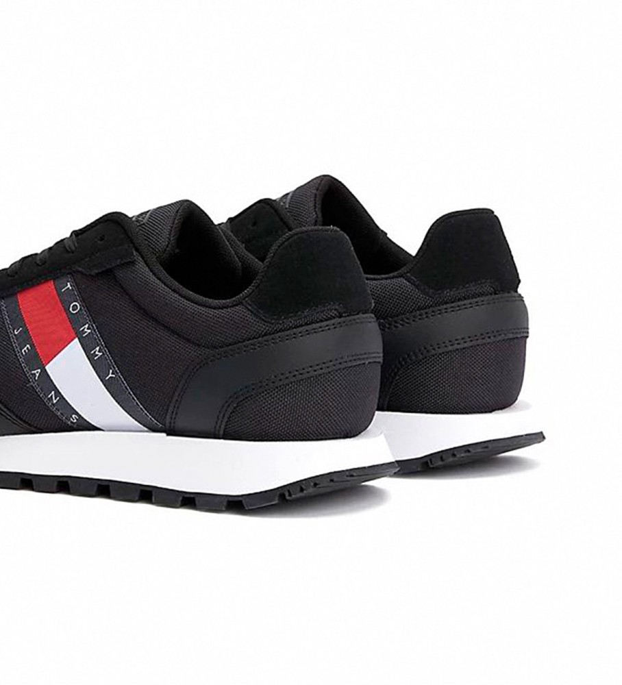 Tênis Tommy Jeans Retro Runner de couro preto