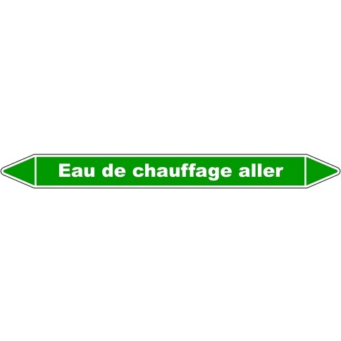 Marqueur tuyauterie - Eau chauffage aller - Vinyle laminé