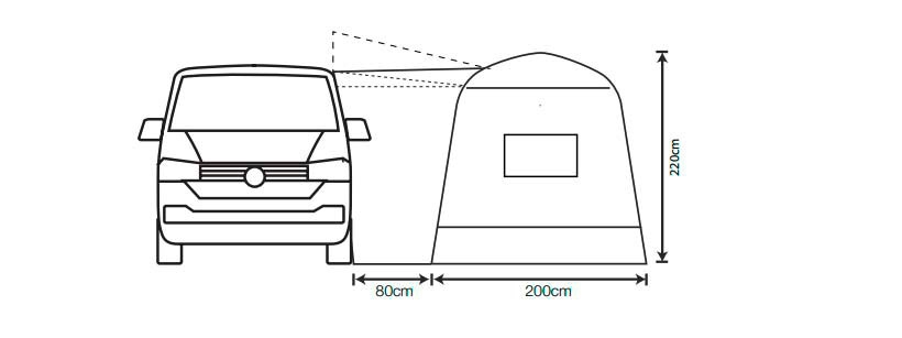 Outdoor Revolution Outhouse Handi aufblasbares Vorzelt Low 180 bis 210 cm