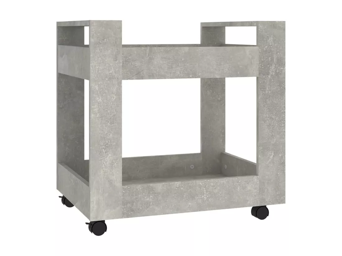 Chariot de bureau Gris béton 60x45x60 cm Bois d'ingénierie
