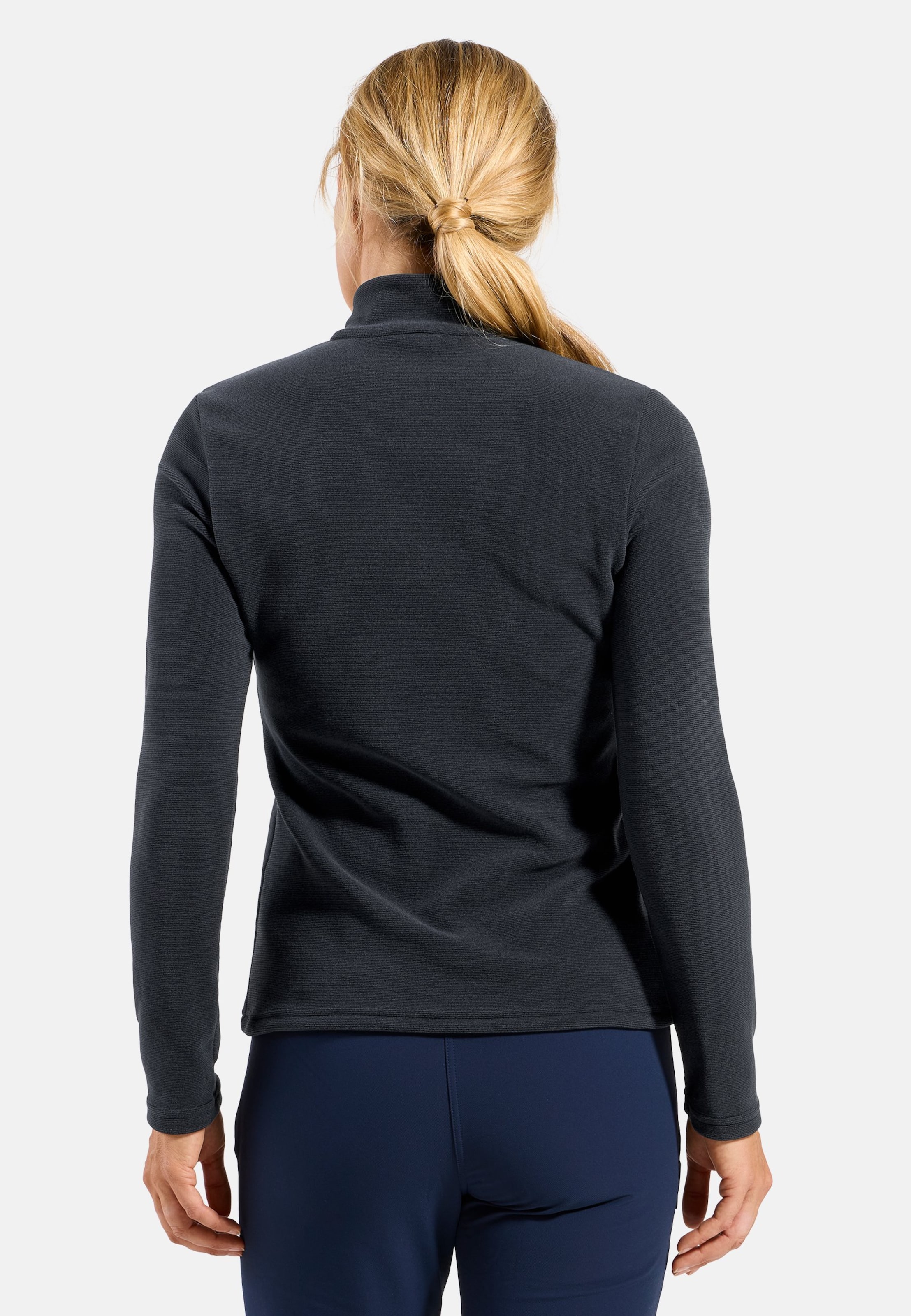 Damen Roy Mid Layer mit Halbreissverschluss in dark sapphire - black - stripes