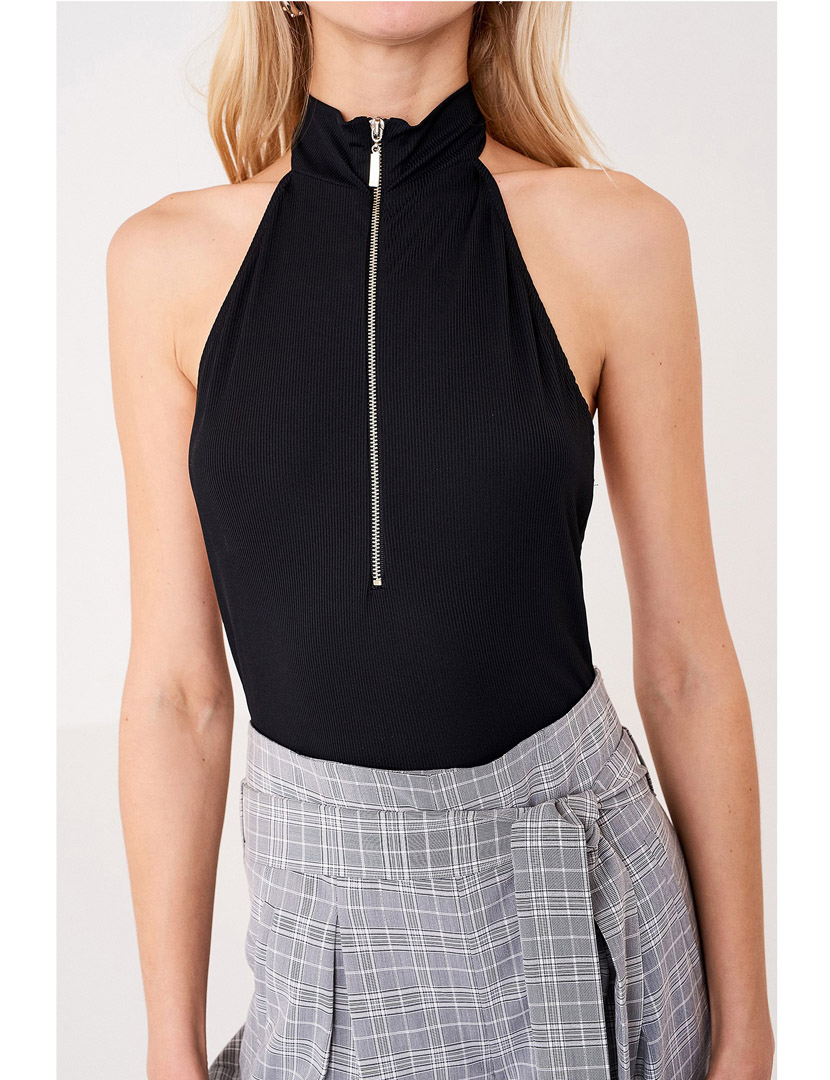 Black Closure Ladies' Bodysuit