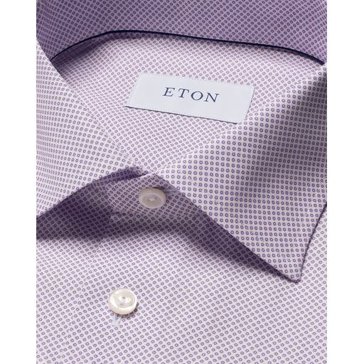 Eton Micro Print Signature Poplin Slim Fit Skjorte, Pink, 44