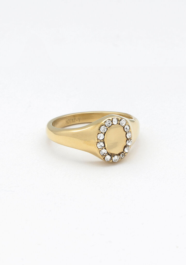 NOTRE-V gouden notre-v ring ring round strass