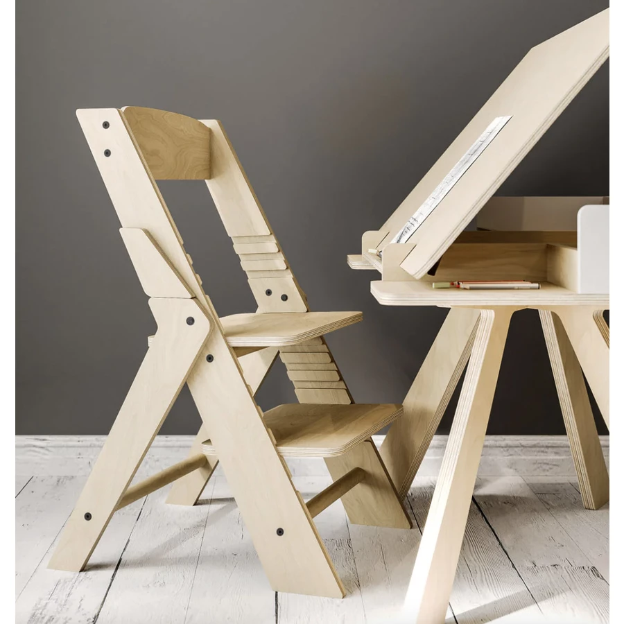 Montessori® Treppenhochstuhl - verstellbar - Montessori® tripp chair Montessori® by Busy Kids natürlich