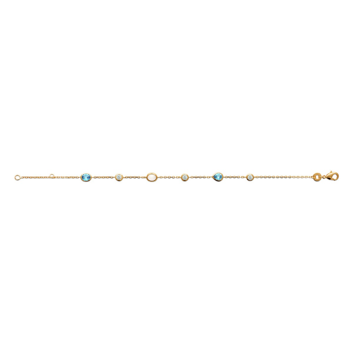 Bracelet Brillaxis plaqué or bleu OZ