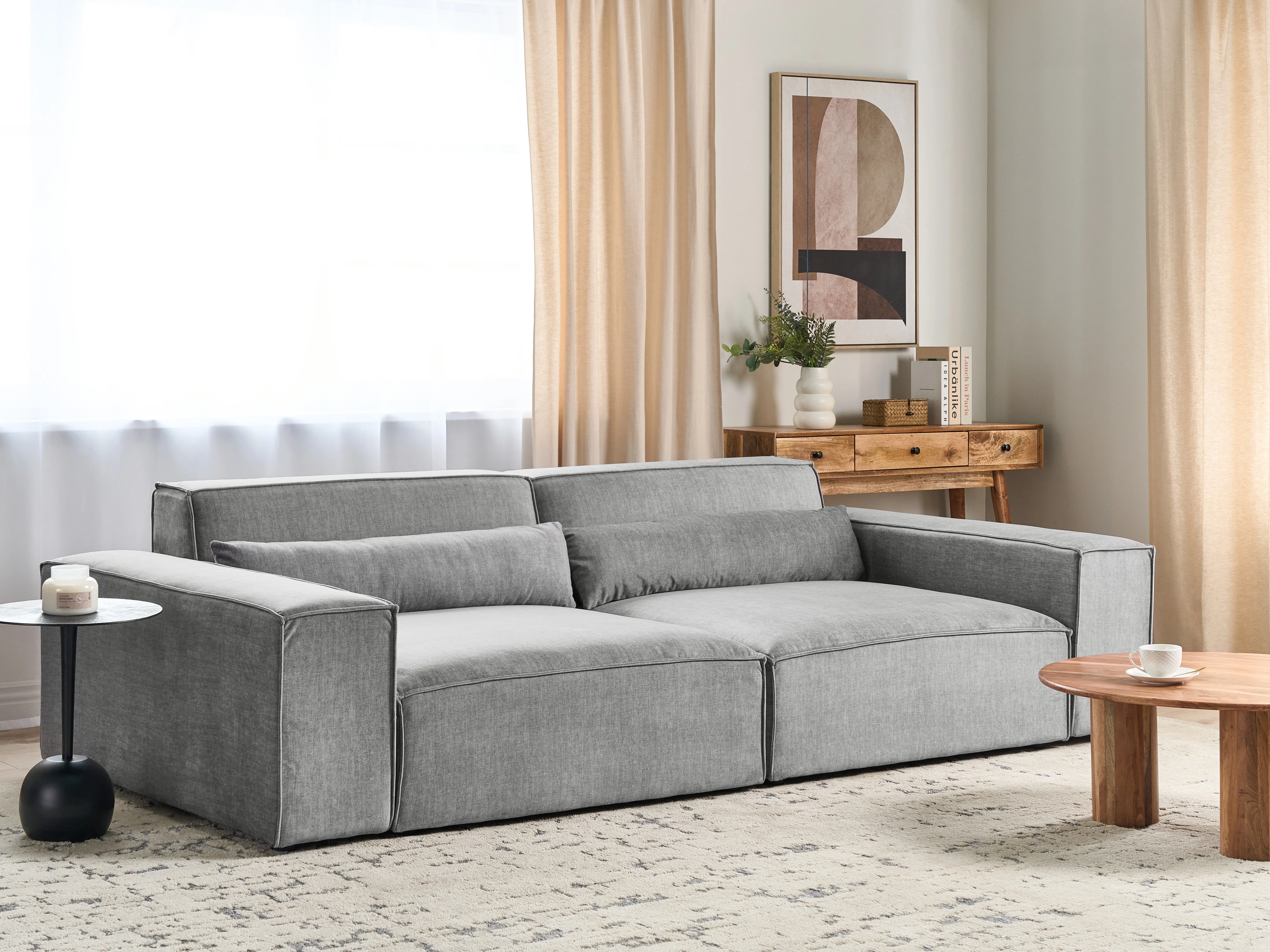 Modulaire bank 2-zits HELLNAR Stof Grijs