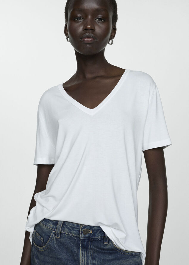 MANGO Short sleeve t-shirt White