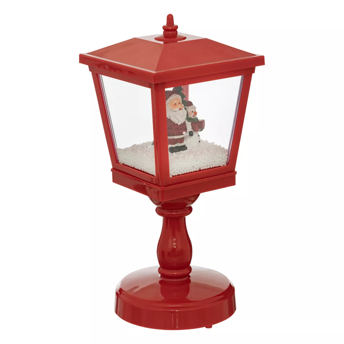 Lanterne de Noël à piles (H31 cm) Père Noël et Neige