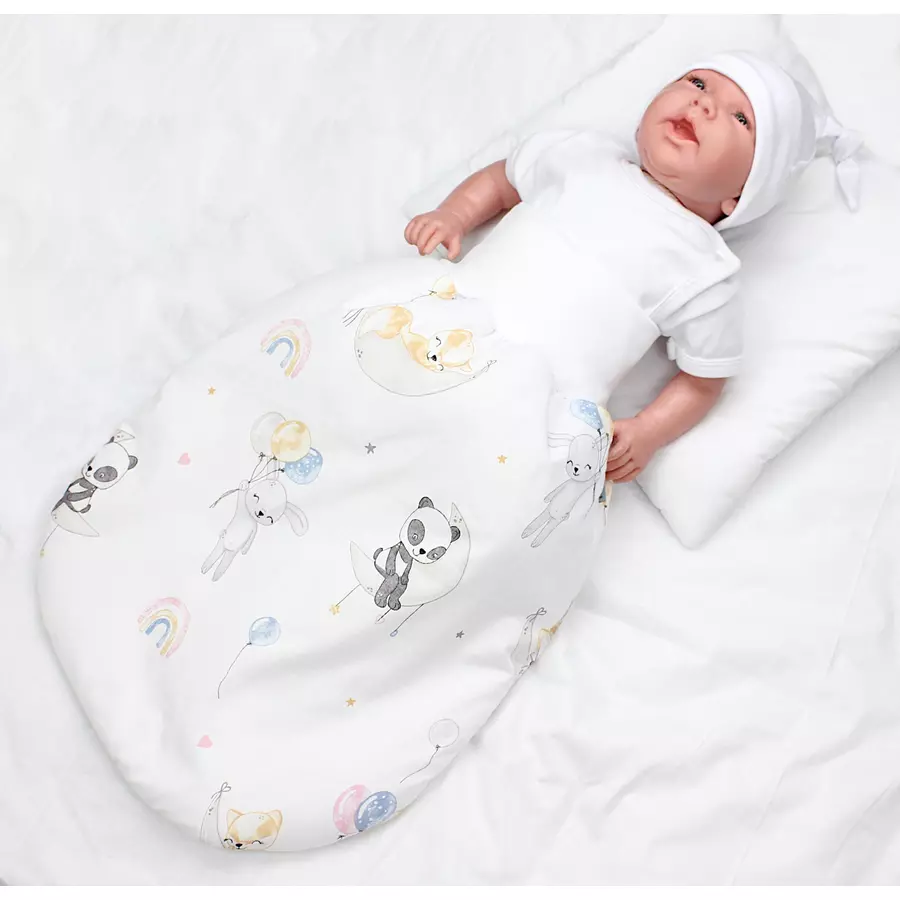 TupTam Baby Strampelsack mit Bund für Mädchen  und Jungen weißbeige