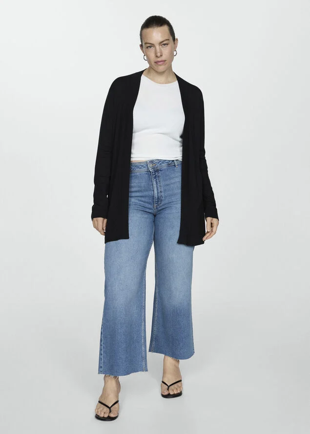 MANGO Fine-knit cardigan Black