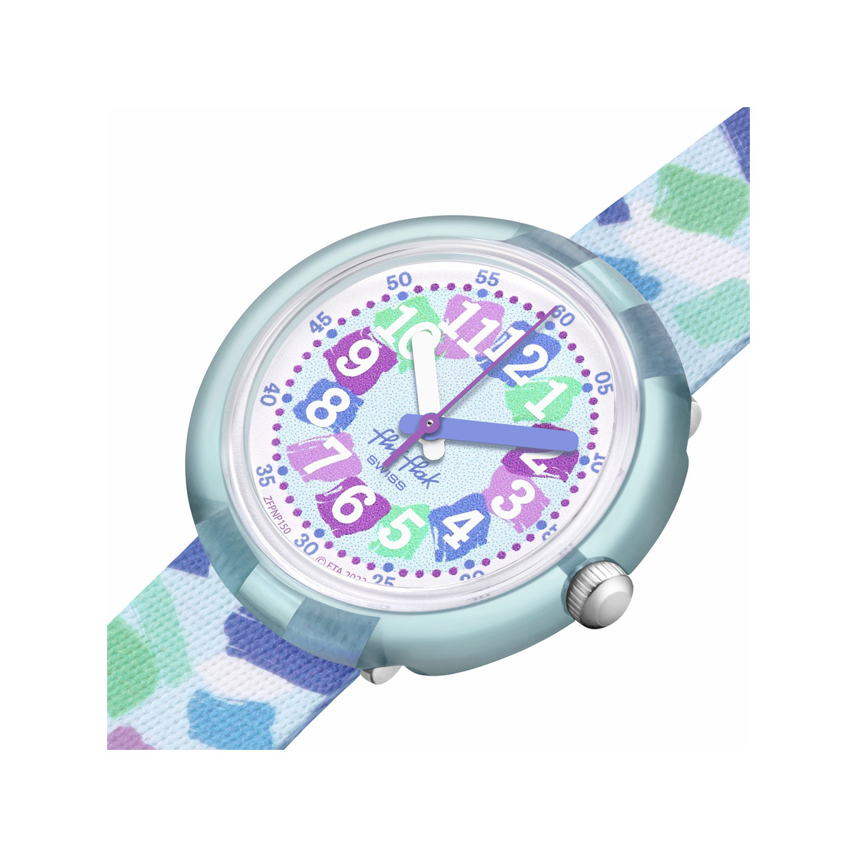 Montre FLIK FLAK Organized Chaos Confetti Chaos enfant bracelet pet recyclé vert