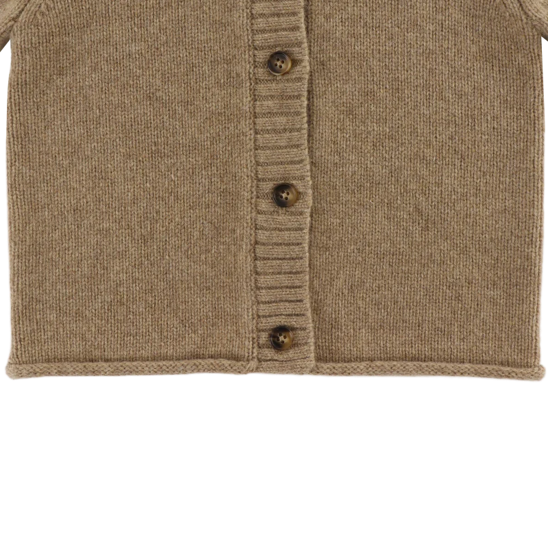 Brittan Merino Wool Cardigan | Bear | Milk Chocolate Melange