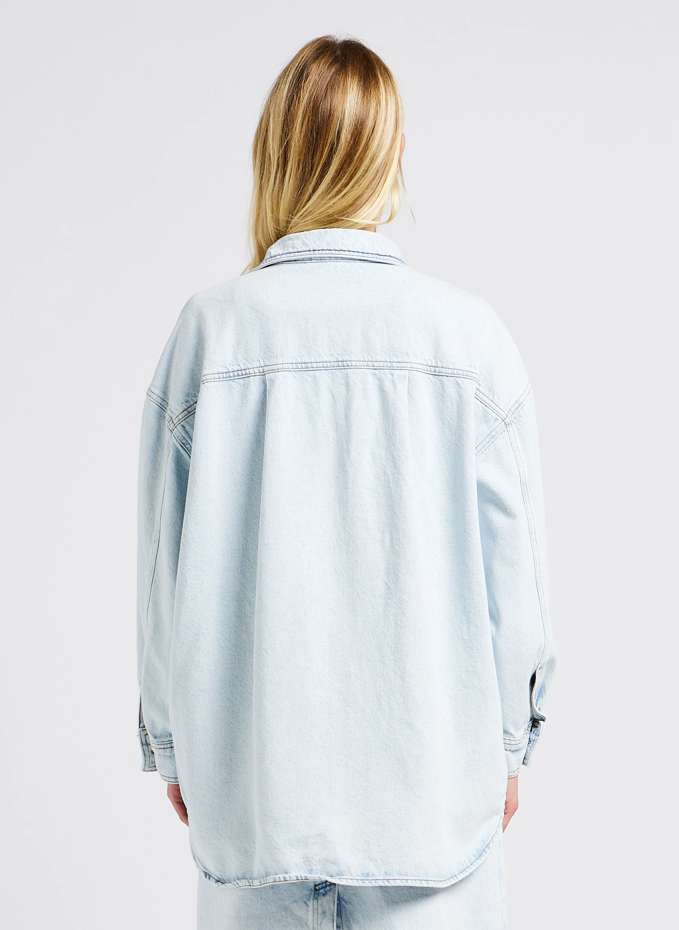 JOYBIRD - Chemise oversize col classique en coton | Blanc