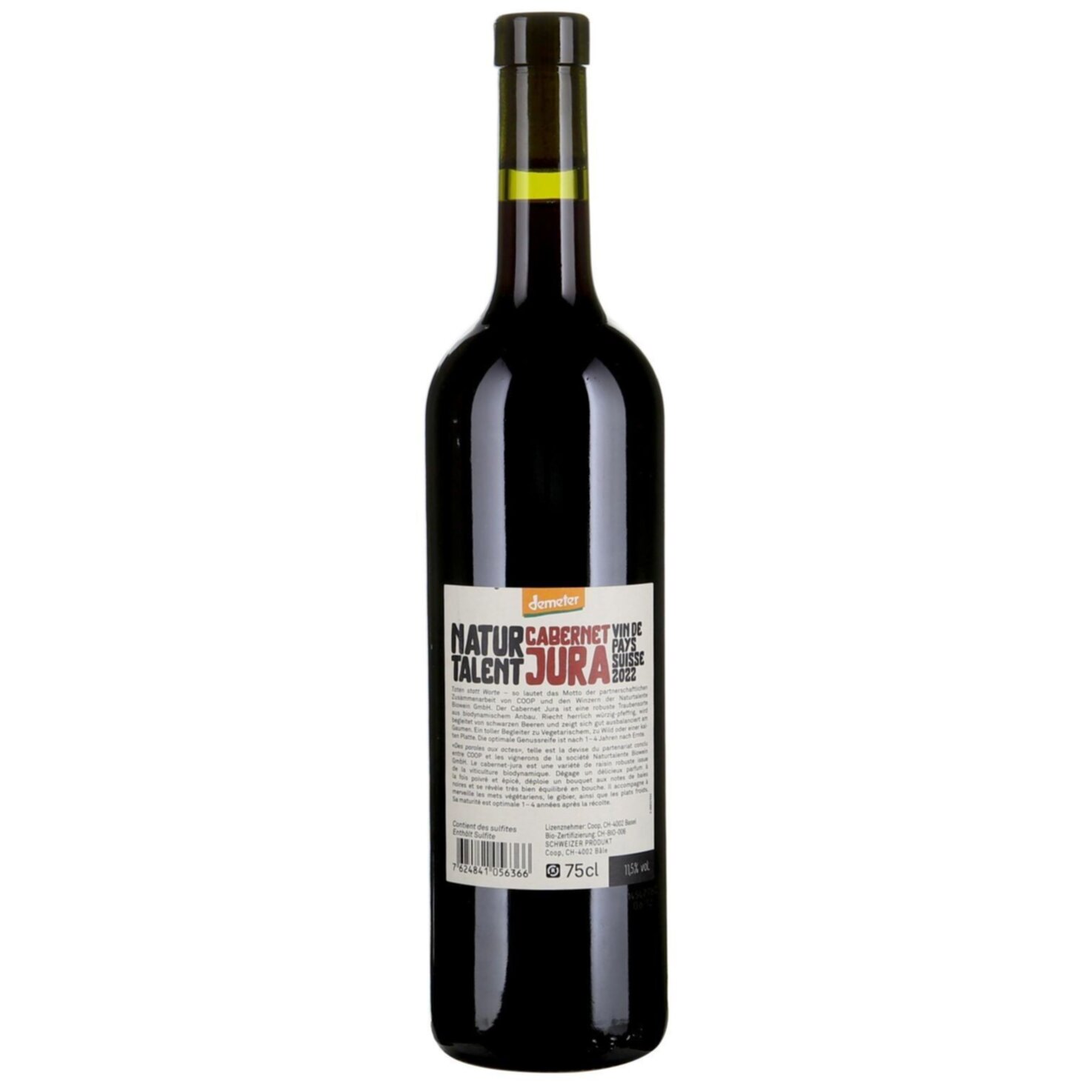 Demeter Naturtalent Cabernet Jura Vin de Pays Suisse -75cl