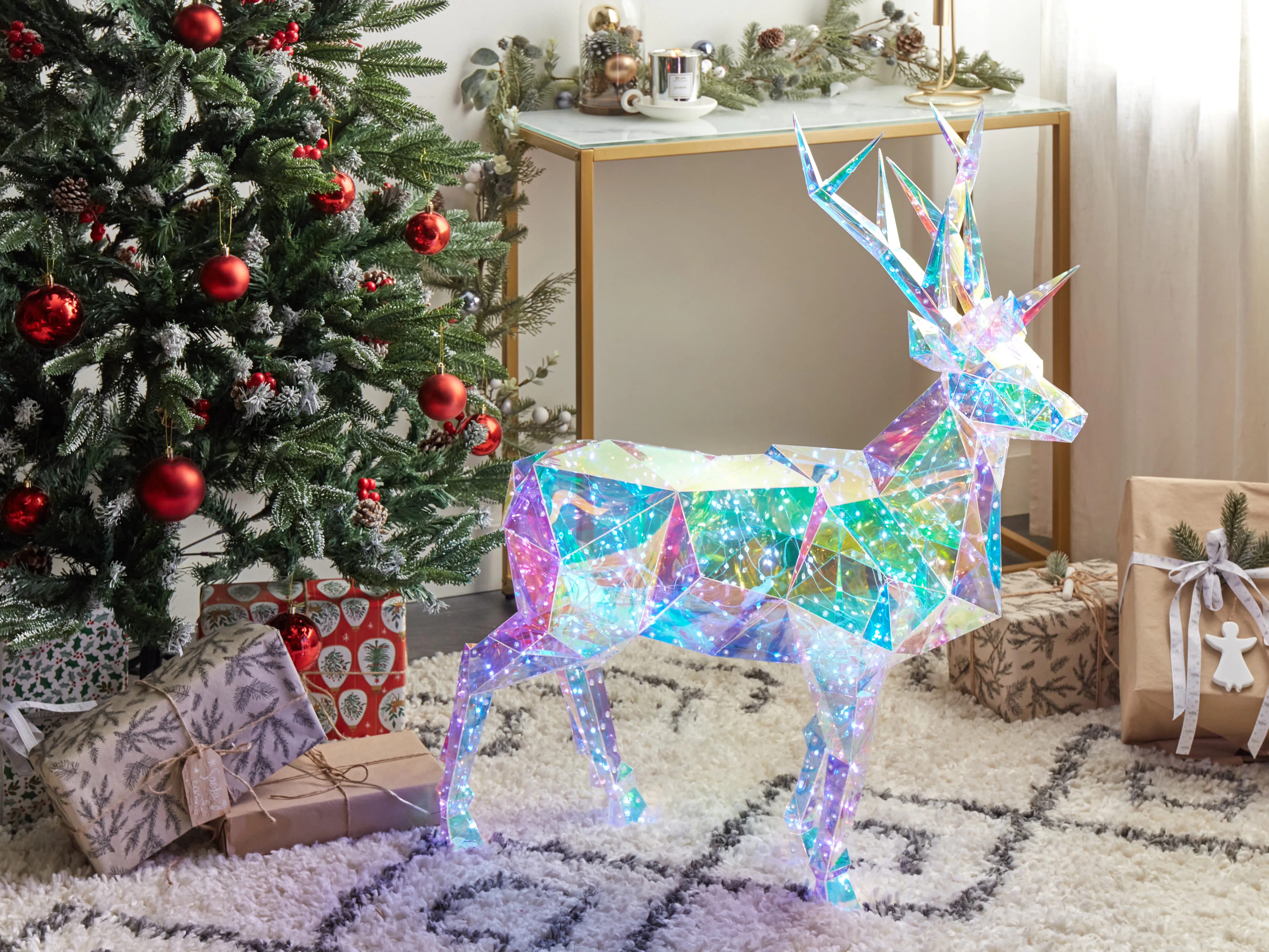 Buitendecoratie LED POLARIS Rendier 90 cm Meerkleurig