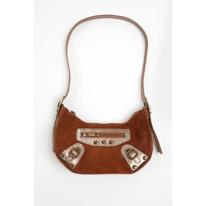 Veritas-Lederen schoudertas hobo studs