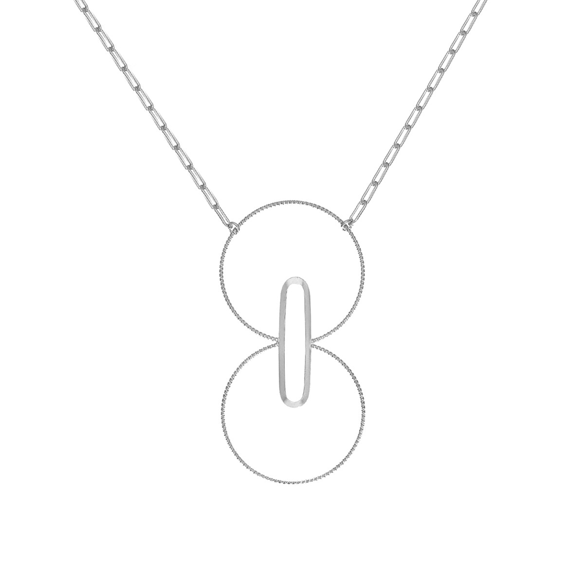 Collier Chaine Géométriques Argent Rhodié