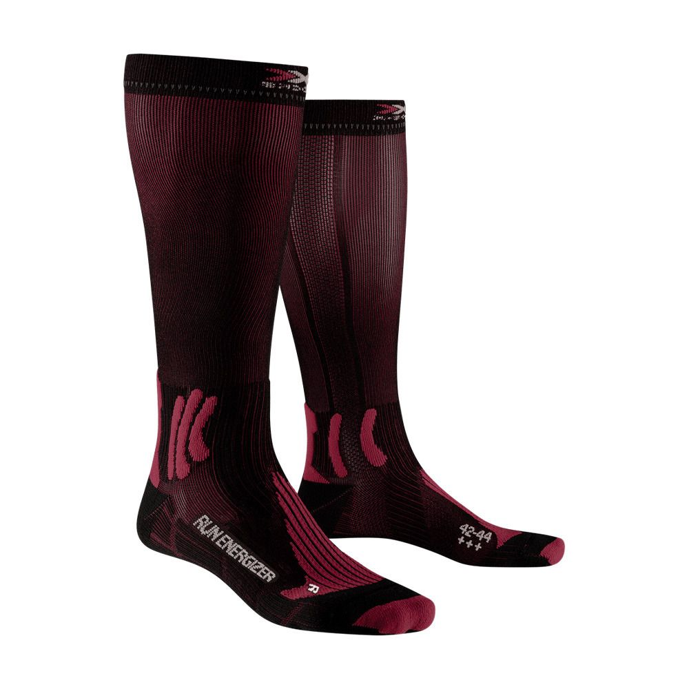 X-Socks RUN ENERGIZER 4.0 - Chaussettes opal black/dragonfly red