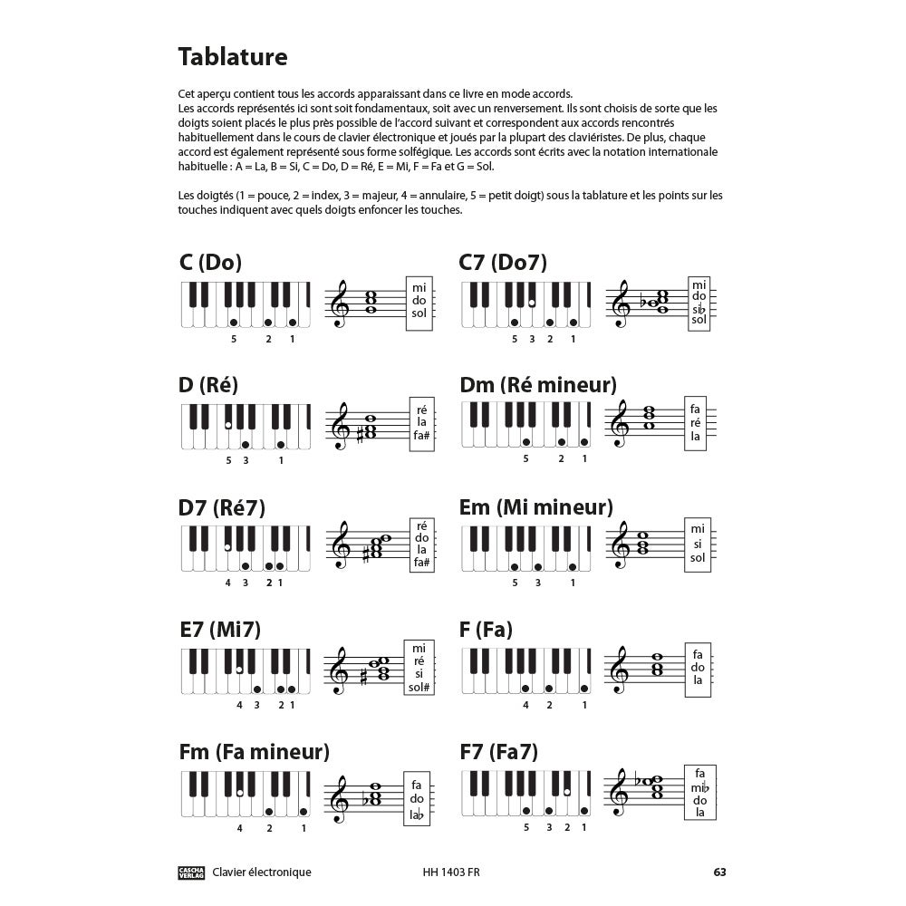 Cascha HH 1403 FR Clavier électr. - Apprendre rapide et facile