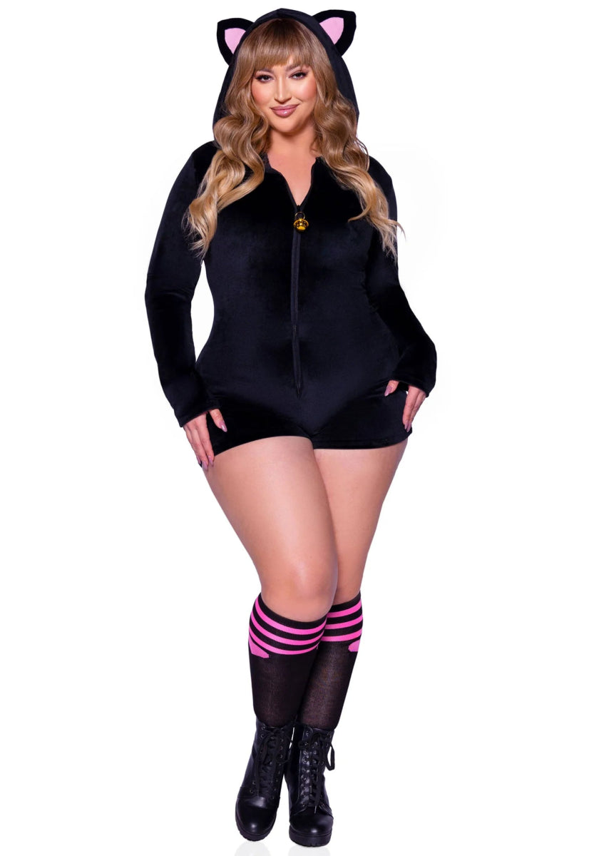 Kat Kostuum Zwart Dames Bodysuit Leg Avenue