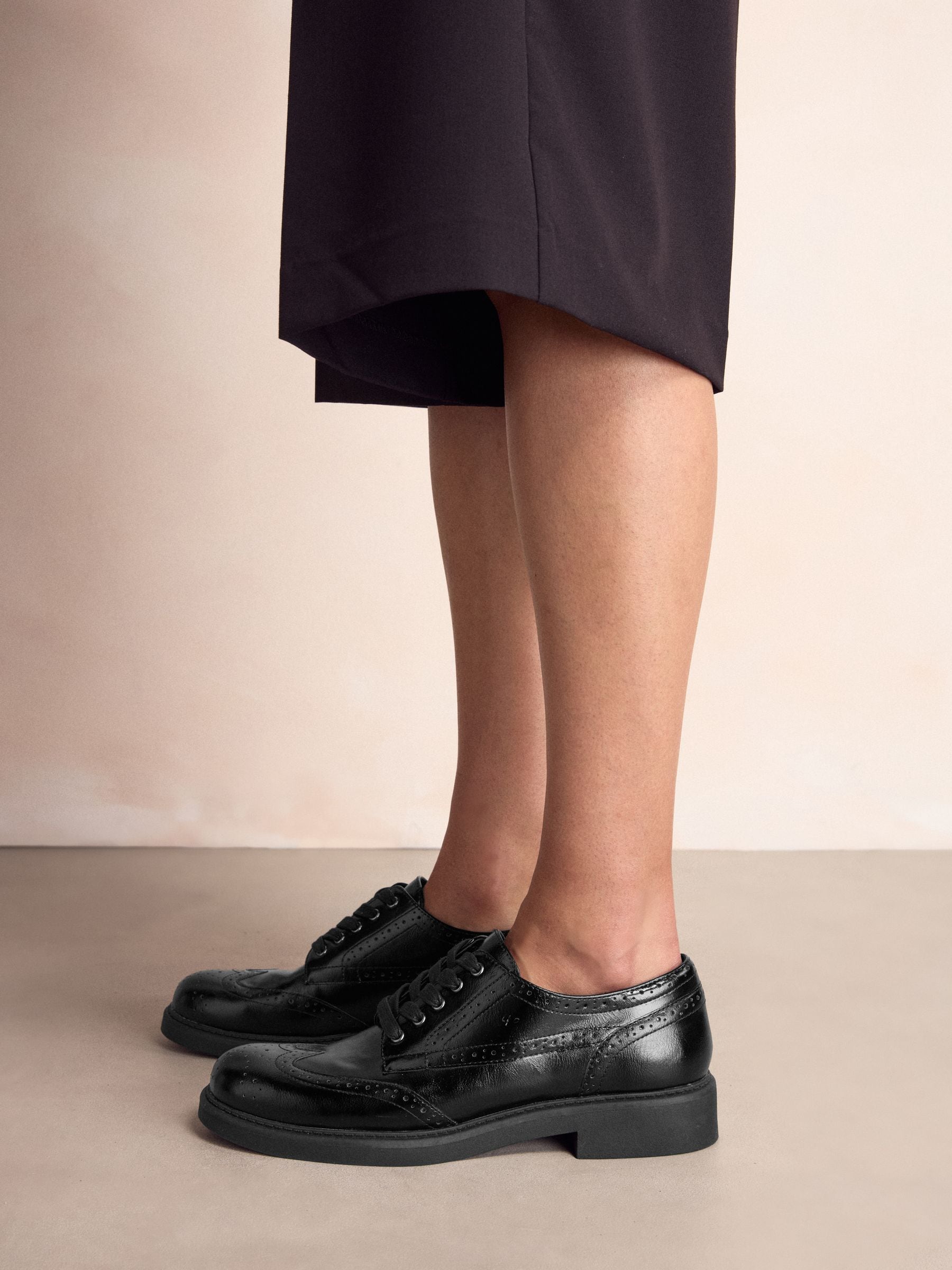 Zwart - Forever Comfort® Chunky Brogue Lace Up Shoes