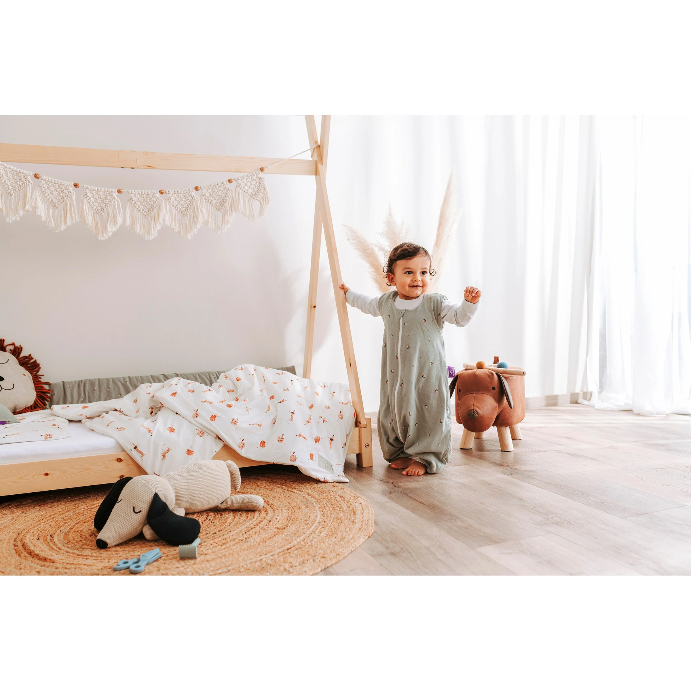 Träumeland Sommer-Sleepoverall TO Go TENCEL™ 0.5 TOG Fiore grün