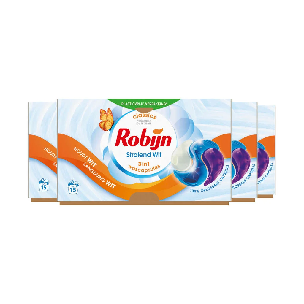 Lekker makkelijk3-in-1 wascapsules Stralend Wit - 4 x 15 wasbeurten - 60 wasbeurten