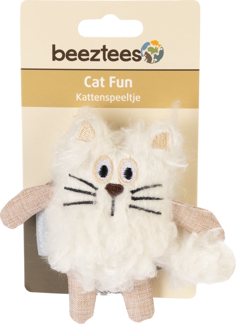Beeztees kattenspeelgoed kat Feline wit 15 x 10 x 3 cm