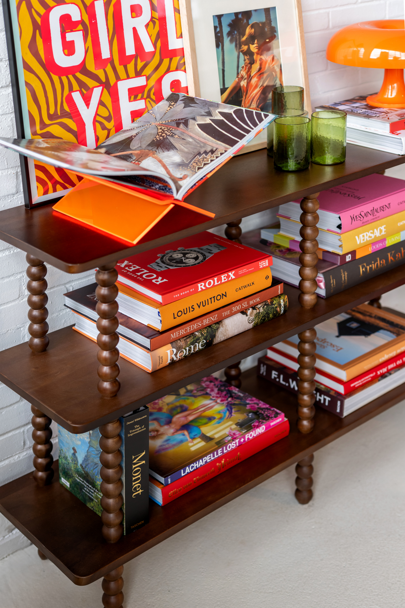 Boekenstandaard Perspex orange