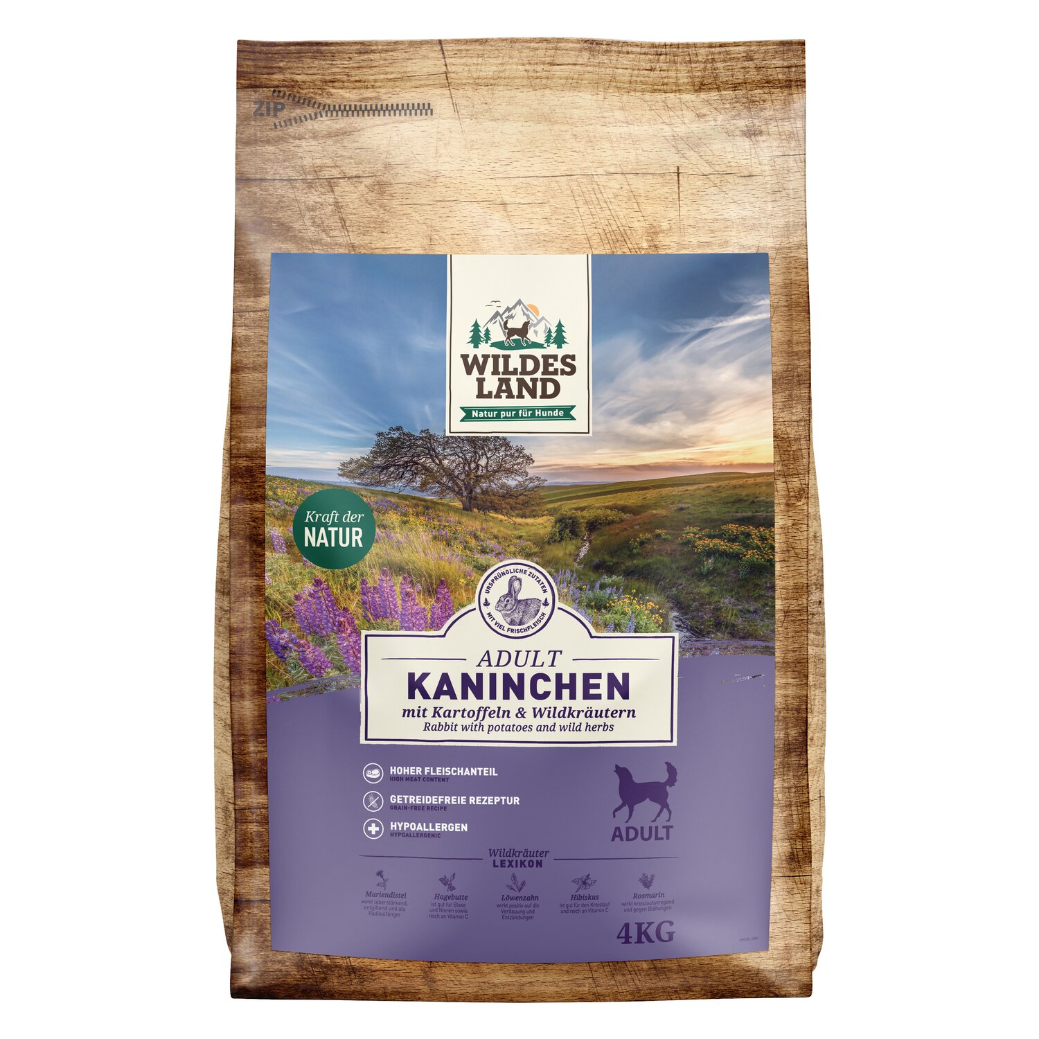 WILDES LAND Trockenfutter Classic Adult  - 1 kg - Kaninchen