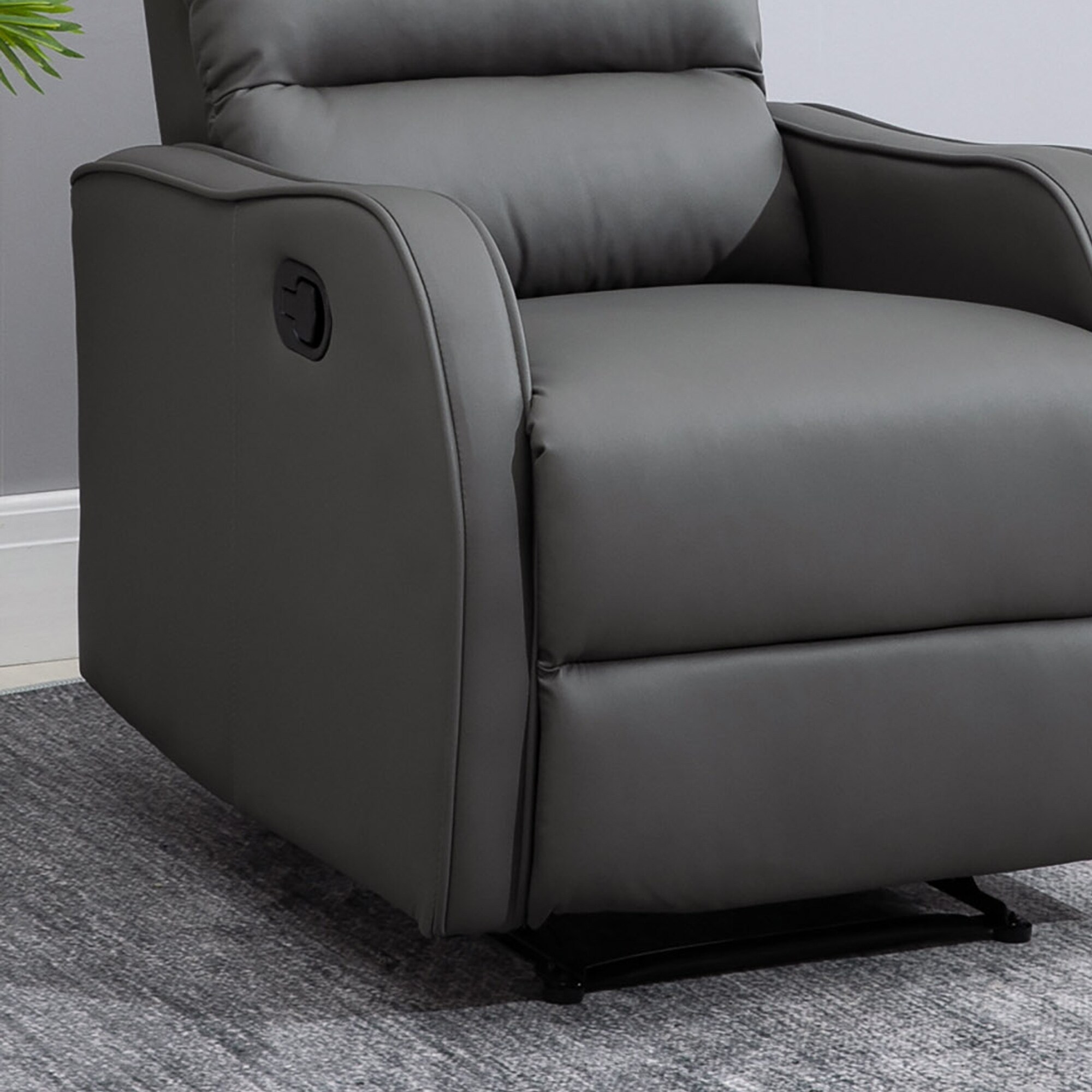 HOMCOM Relaxsessel mit Fußstütze grau 89L x 65B x 100H cm