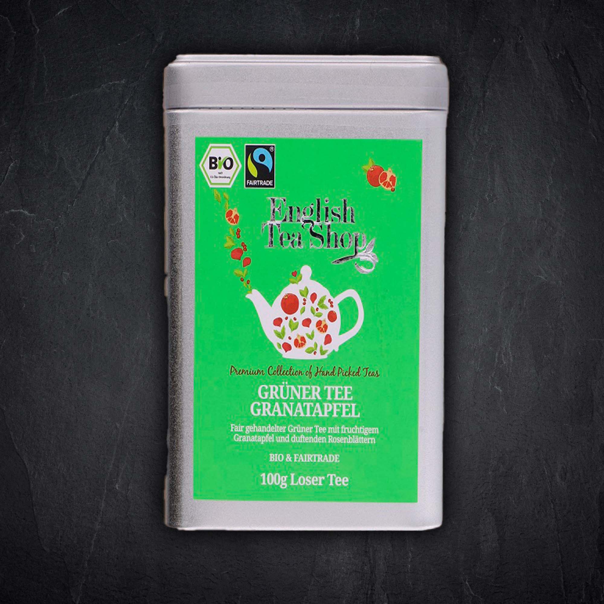 BIO Grüner Tee mit Granatapfel lose