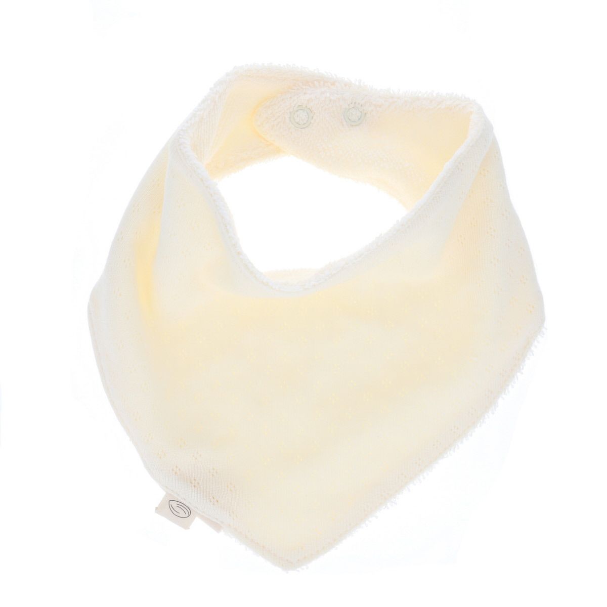 Bavoir bandana crème pointelle Amande