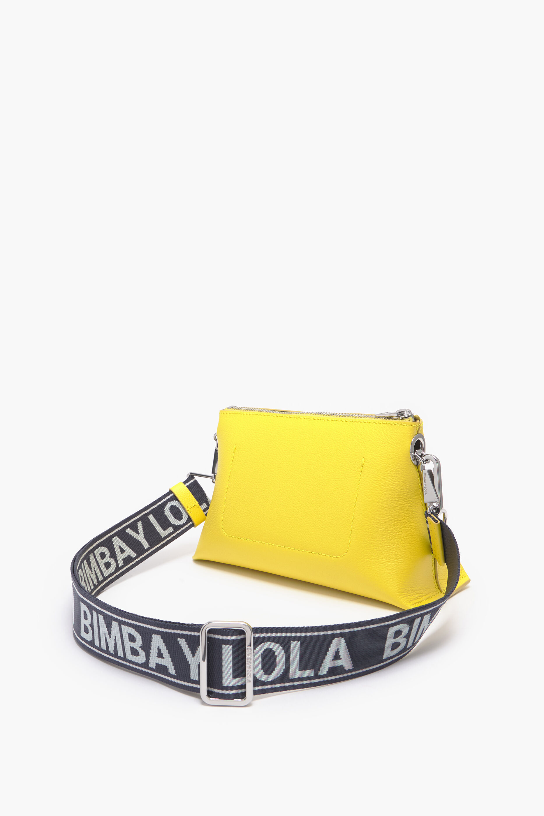 Bolsa trapezoidal de couro amarelo tamanho P