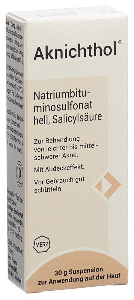 AKNICHTHOL Susp Fl 30 g<br>30 g, Flasche, Suspension zur Anwendung auf der Haut