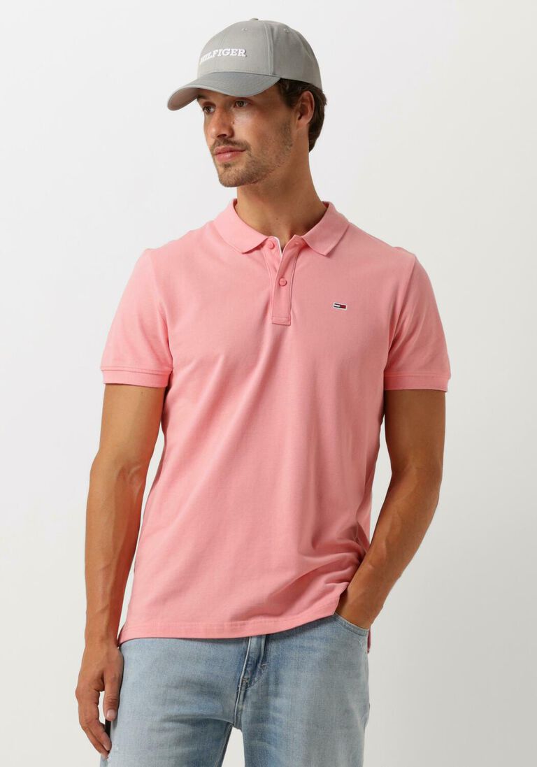 TOMMY JEANS roze tommy jeans polo tjm slim placket polo