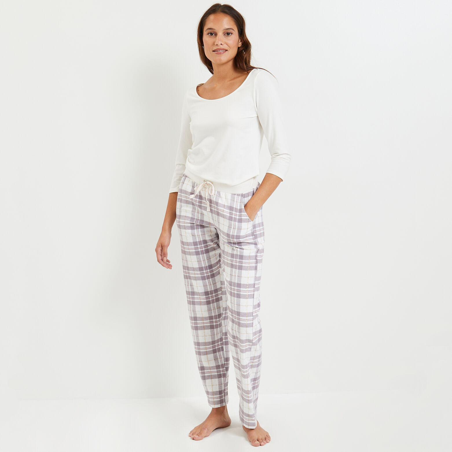 Pantalon pyjama carreaux femme
