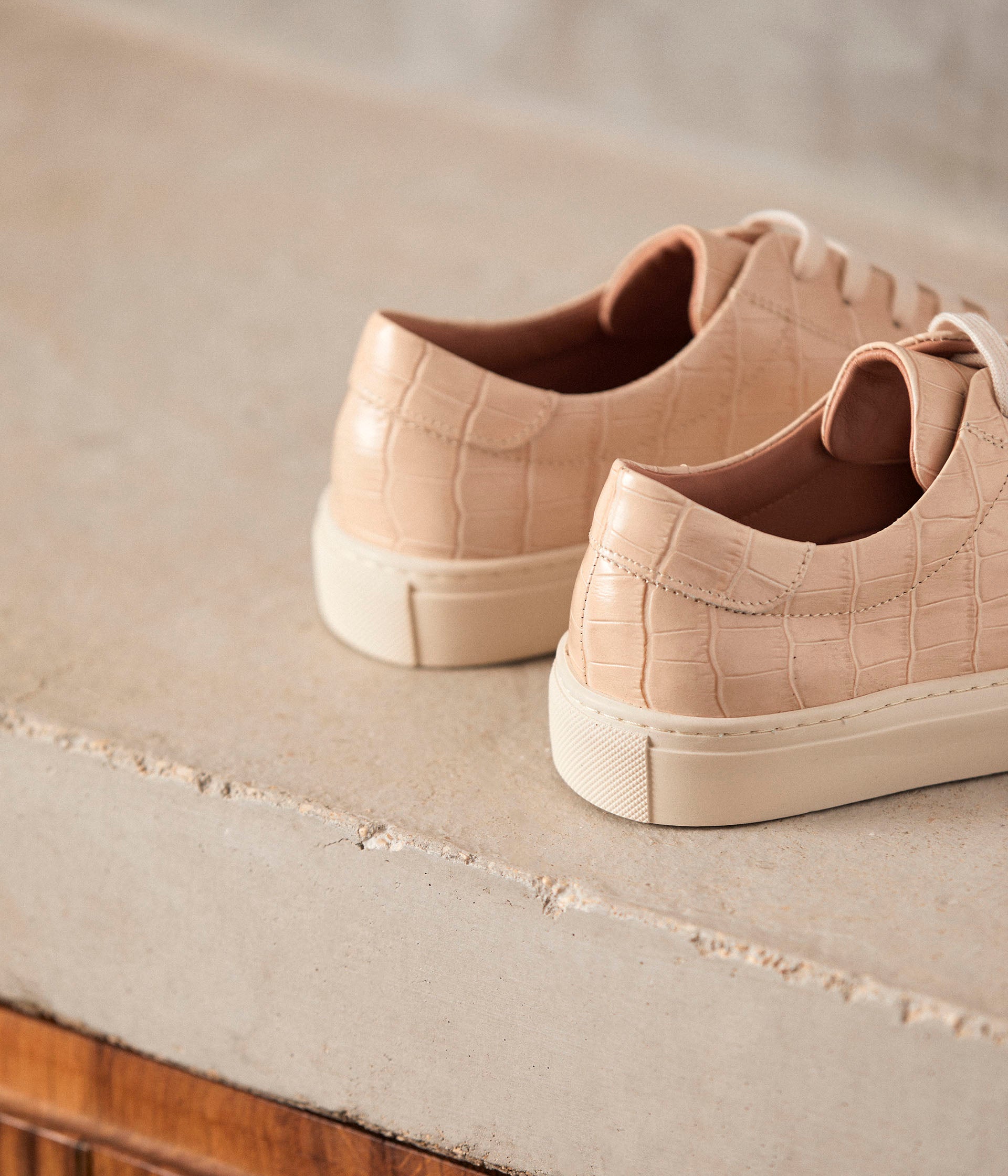 Baskets cuir nude Lucette